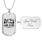 Fears With Faith Necklace Stainless Steel or 18k Gold Dog Tag 24" Chain-Express Your Love Gifts