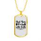 Fears With Faith Necklace Stainless Steel or 18k Gold Dog Tag 24" Chain-Express Your Love Gifts