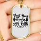 Fears With Faith Necklace Stainless Steel or 18k Gold Dog Tag 24" Chain-Express Your Love Gifts