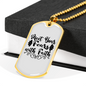 Fears With Faith Necklace Stainless Steel or 18k Gold Dog Tag 24" Chain-Express Your Love Gifts