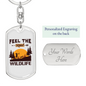 Feel The Real Wildlife Hunter'S Keychain Gift Stainless Steel or 18k Gold Dog Tag Keyring-Express Your Love Gifts