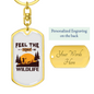 Feel The Real Wildlife Hunter'S Keychain Gift Stainless Steel or 18k Gold Dog Tag Keyring-Express Your Love Gifts