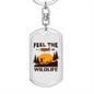 Feel The Real Wildlife Hunter'S Keychain Gift Stainless Steel or 18k Gold Dog Tag Keyring-Express Your Love Gifts