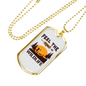 Feel The Real Wildlife Hunting Necklace Stainless Steel or 18k Gold Dog Tag 24"-Express Your Love Gifts