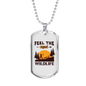 Feel The Real Wildlife Hunting Necklace Stainless Steel or 18k Gold Dog Tag 24"-Express Your Love Gifts