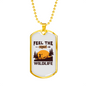 Feel The Real Wildlife Hunting Necklace Stainless Steel or 18k Gold Dog Tag 24"-Express Your Love Gifts