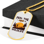Feel The Real Wildlife Hunting Necklace Stainless Steel or 18k Gold Dog Tag 24"-Express Your Love Gifts