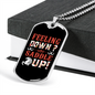 Feeling Down Saddle Up Horse Necklace Stainless Steel or 18k Gold Dog Tag 24" Chain-Express Your Love Gifts
