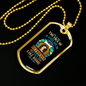 Feels Like Home Blue Necklace Stainless Steel or 18k Gold Dog Tag 24" Chain-Express Your Love Gifts