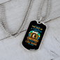 Feels Like Home Blue Necklace Stainless Steel or 18k Gold Dog Tag 24" Chain-Express Your Love Gifts