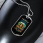 Feels Like Home Blue Necklace Stainless Steel or 18k Gold Dog Tag 24" Chain-Express Your Love Gifts