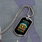 Feels Like Home Blue Necklace Stainless Steel or 18k Gold Dog Tag 24" Chain-Express Your Love Gifts