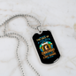 Feels Like Home Blue Necklace Stainless Steel or 18k Gold Dog Tag 24" Chain-Express Your Love Gifts