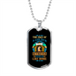 Feels Like Home Blue Necklace Stainless Steel or 18k Gold Dog Tag 24" Chain-Express Your Love Gifts