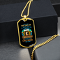 Feels Like Home Blue Necklace Stainless Steel or 18k Gold Dog Tag 24" Chain-Express Your Love Gifts