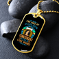 Feels Like Home Blue Necklace Stainless Steel or 18k Gold Dog Tag 24" Chain-Express Your Love Gifts