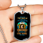 Feels Like Home Blue Necklace Stainless Steel or 18k Gold Dog Tag 24" Chain-Express Your Love Gifts
