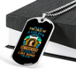 Feels Like Home Blue Necklace Stainless Steel or 18k Gold Dog Tag 24" Chain-Express Your Love Gifts