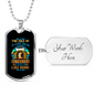 Feels Like Home Blue Necklace Stainless Steel or 18k Gold Dog Tag 24" Chain-Express Your Love Gifts