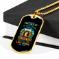Feels Like Home Blue Necklace Stainless Steel or 18k Gold Dog Tag 24" Chain-Express Your Love Gifts