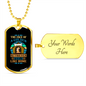 Feels Like Home Blue Necklace Stainless Steel or 18k Gold Dog Tag 24" Chain-Express Your Love Gifts