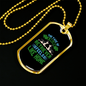 Feels Like Home Green Necklace Stainless Steel or 18k Gold Dog Tag 24" Chain-Express Your Love Gifts