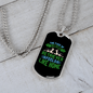 Feels Like Home Green Necklace Stainless Steel or 18k Gold Dog Tag 24" Chain-Express Your Love Gifts