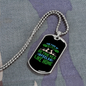 Feels Like Home Green Necklace Stainless Steel or 18k Gold Dog Tag 24" Chain-Express Your Love Gifts
