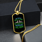 Feels Like Home Green Necklace Stainless Steel or 18k Gold Dog Tag 24" Chain-Express Your Love Gifts