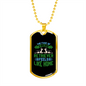 Feels Like Home Green Necklace Stainless Steel or 18k Gold Dog Tag 24" Chain-Express Your Love Gifts