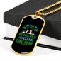 Feels Like Home Green Necklace Stainless Steel or 18k Gold Dog Tag 24" Chain-Express Your Love Gifts