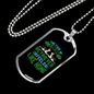 Feels Like Home Green Necklace Stainless Steel or 18k Gold Dog Tag 24" Chain-Express Your Love Gifts