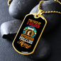 Feels Like Home Necklace Stainless Steel or 18k Gold Dog Tag 24" Chain-Express Your Love Gifts