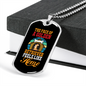 Feels Like Home Necklace Stainless Steel or 18k Gold Dog Tag 24" Chain-Express Your Love Gifts