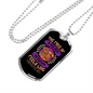 Feels Like Home Purple Necklace Stainless Steel or 18k Gold Dog Tag 24" Chain-Express Your Love Gifts