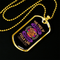 Feels Like Home Purple Necklace Stainless Steel or 18k Gold Dog Tag 24" Chain-Express Your Love Gifts