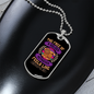 Feels Like Home Purple Necklace Stainless Steel or 18k Gold Dog Tag 24" Chain-Express Your Love Gifts