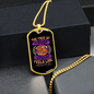 Feels Like Home Purple Necklace Stainless Steel or 18k Gold Dog Tag 24" Chain-Express Your Love Gifts