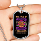 Feels Like Home Purple Necklace Stainless Steel or 18k Gold Dog Tag 24" Chain-Express Your Love Gifts