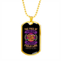 Feels Like Home Purple Necklace Stainless Steel or 18k Gold Dog Tag 24" Chain-Express Your Love Gifts