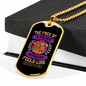 Feels Like Home Purple Necklace Stainless Steel or 18k Gold Dog Tag 24" Chain-Express Your Love Gifts
