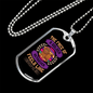 Feels Like Home Purple Necklace Stainless Steel or 18k Gold Dog Tag 24" Chain-Express Your Love Gifts