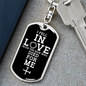 Fell In Love Keychain Stainless Steel or 18k Gold Dog Tag Keyring-Express Your Love Gifts