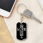 Fell In Love Keychain Stainless Steel or 18k Gold Dog Tag Keyring-Express Your Love Gifts