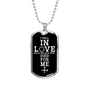 Fell In Love With Christ Necklace Stainless Steel or 18k Gold Dog Tag 24" Chain-Express Your Love Gifts