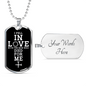Fell In Love With Christ Necklace Stainless Steel or 18k Gold Dog Tag 24" Chain-Express Your Love Gifts