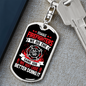 Female Firefighters Keychain Stainless Steel or 18k Gold Dog Tag Keyring-Express Your Love Gifts