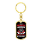 Female Firefighters Keychain Stainless Steel or 18k Gold Dog Tag Keyring-Express Your Love Gifts