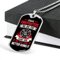 Female Firefighters Necklace Stainless Steel or 18k Gold Dog Tag 24" Chain-Express Your Love Gifts