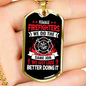 Female Firefighters Necklace Stainless Steel or 18k Gold Dog Tag 24" Chain-Express Your Love Gifts